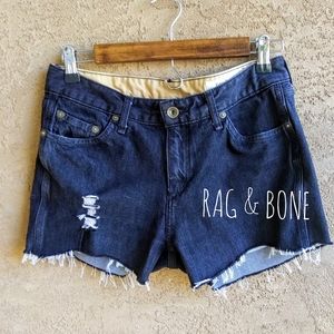Rag and Bone Black Distressed Cutoffs Size 28